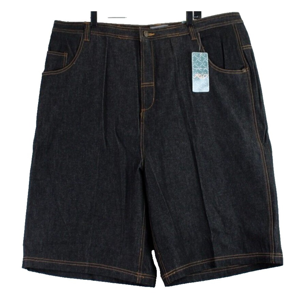 Rio Sportswear Mens‎ Dark Wash Denim Baggy Fit Shorts Size 44 Skater Rave Grunge